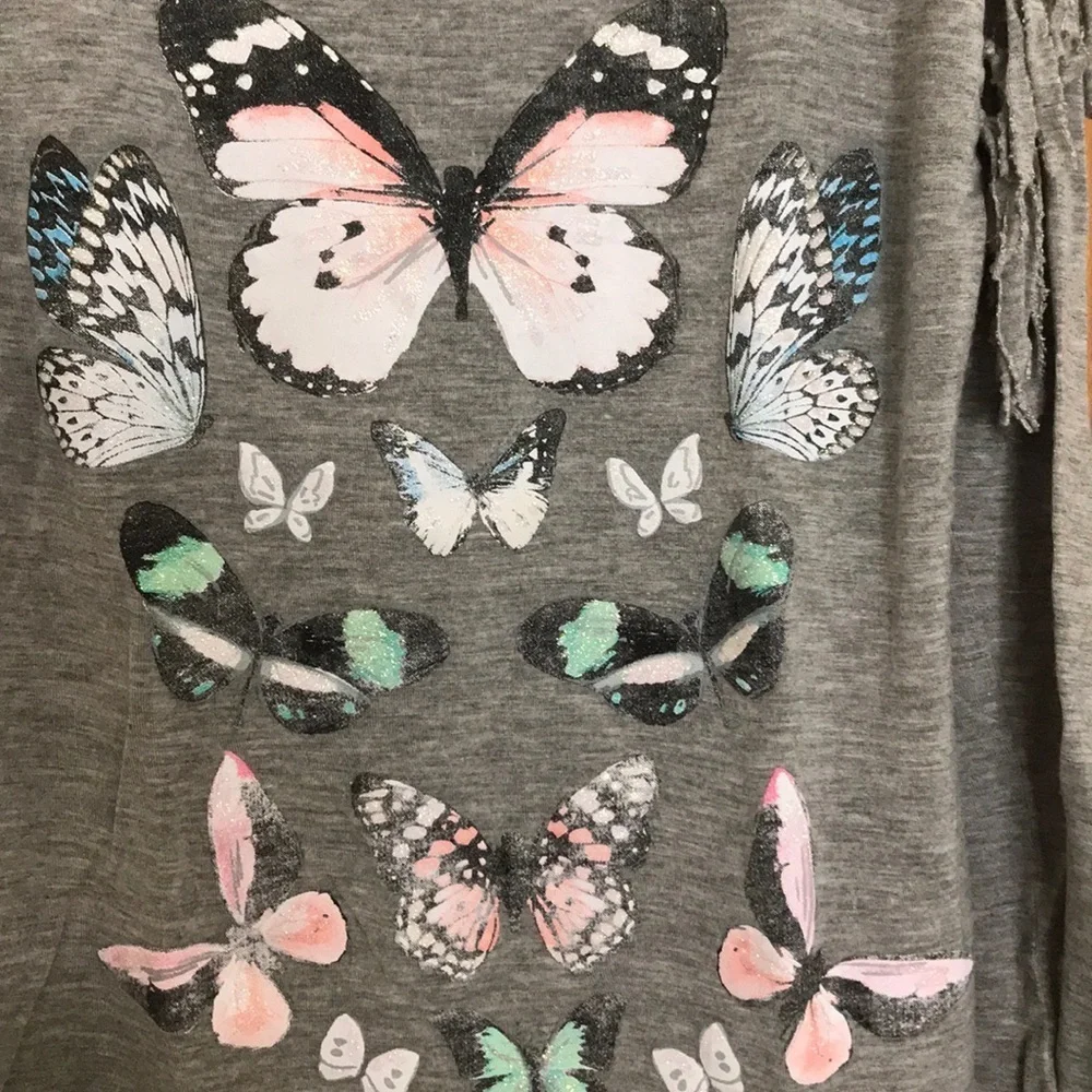 Justice Girls Sparkle Butterfly and Fringe Top